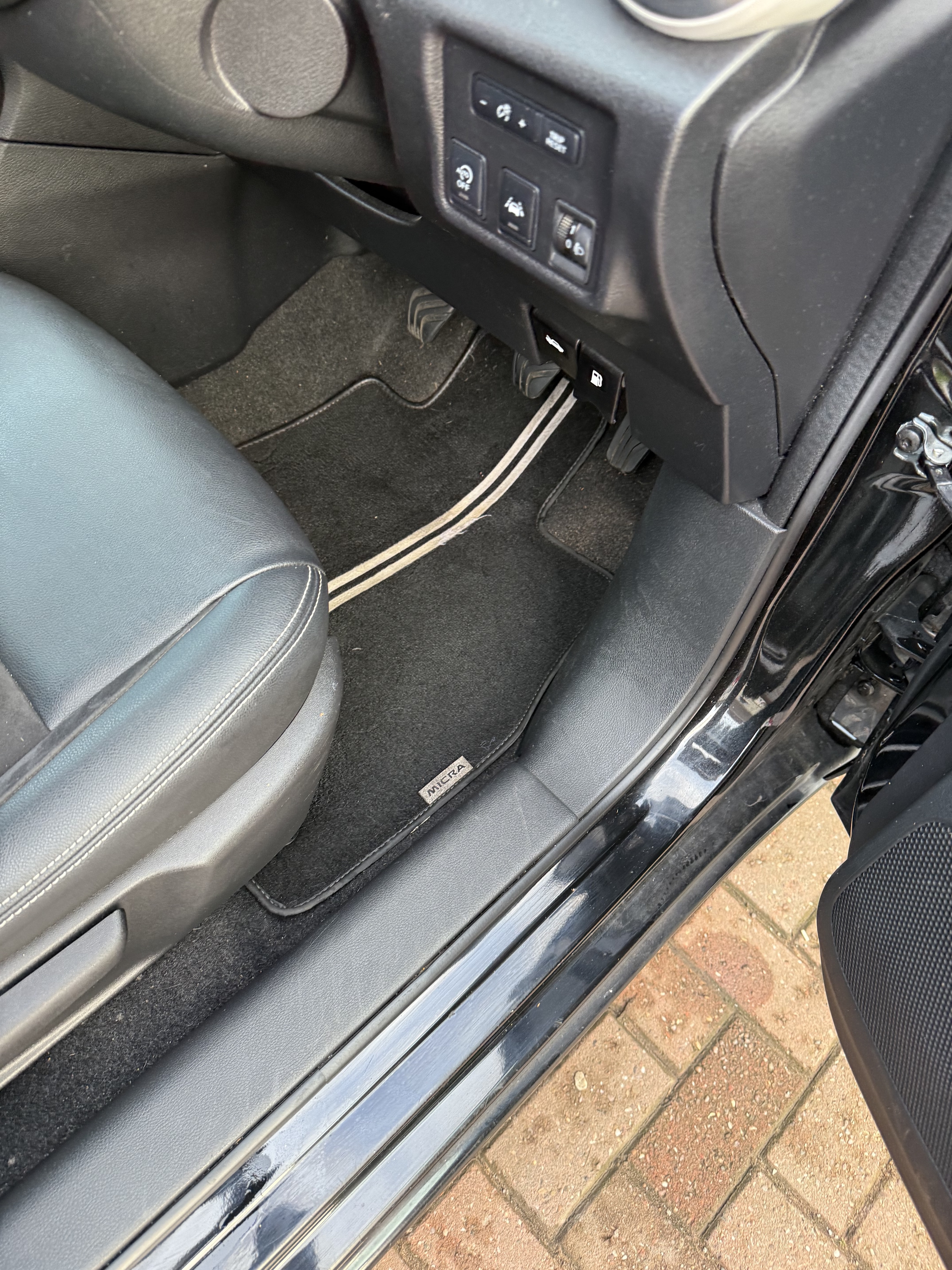 Interior footwell after deep clean