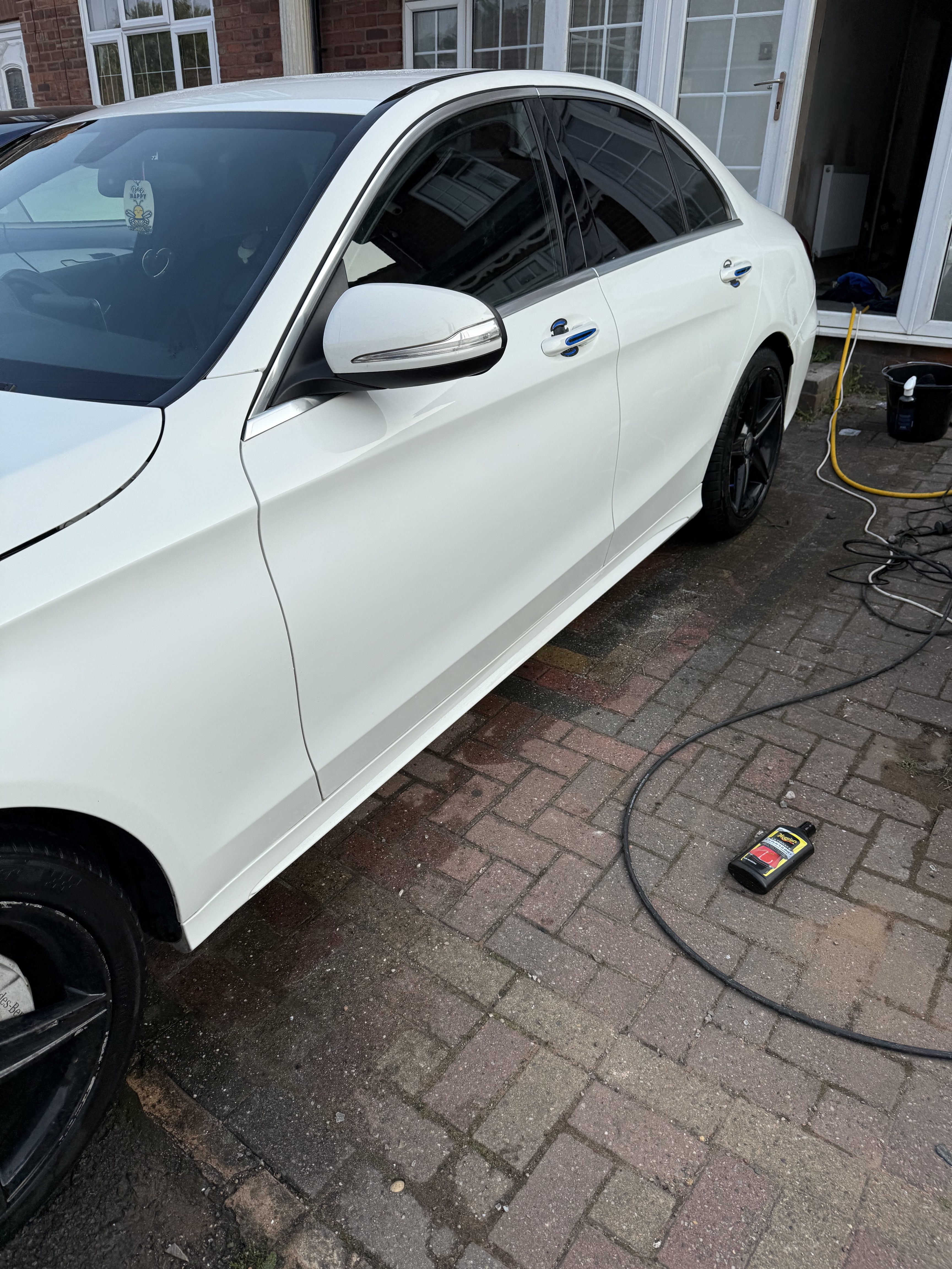 White Mercedes paintwork after detailing